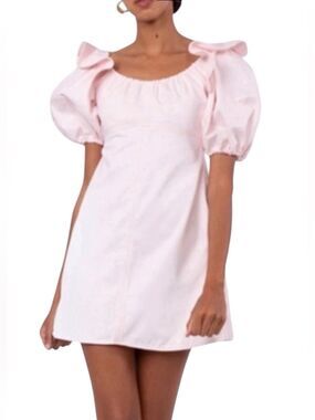 Ellery Valeria Dress Pink Puff Sleeve Size US 2
